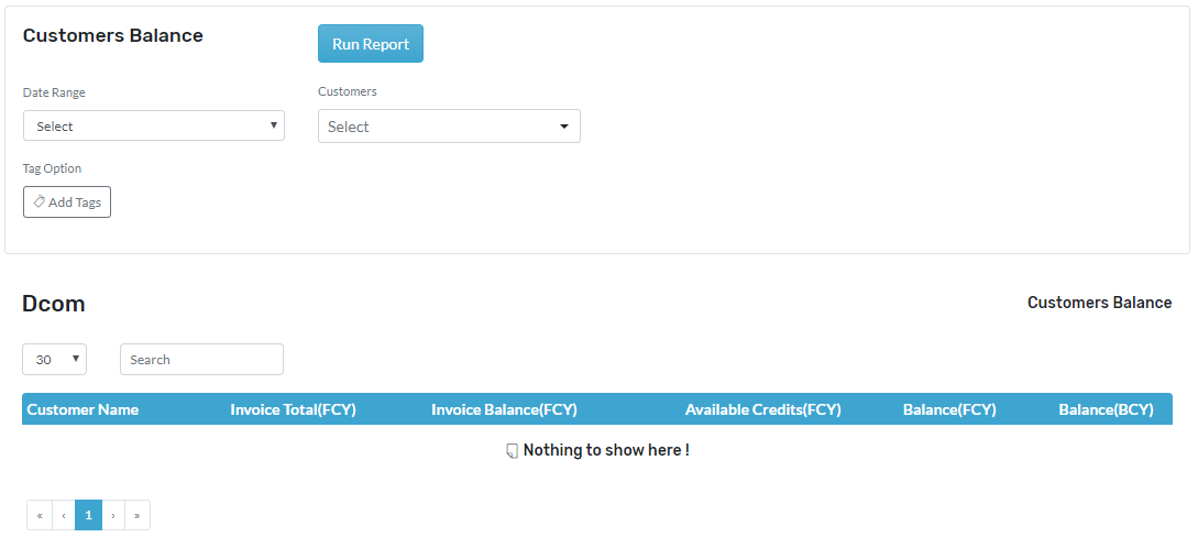 Customer Balance Report - myBooks Support